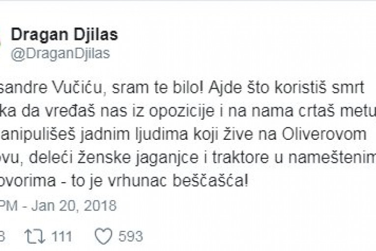 KAKVA SRAMOTA: Dok Vučić pomaže Srbima sa KiM Đilas ga pljuje!