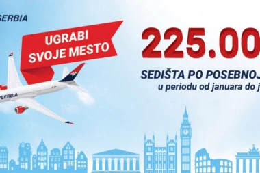 UGRABI SVOJE MESTO: Velika promotivna akcija Er Srbije – povratne karte počev od 99 evra