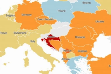 Mapa Njujork Tajmsa: Hrvatska jedina crvena u regionu, evo gdje je Crna Gora