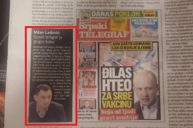 Đilasov tabloid Danas napao Srpski Telegraf! Lađević brutalno razotkrio cenzuru