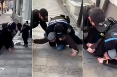 BRIGA IH I ZA DETE! Brutalna češka policija, muškarca tokom šetnje sa sinom oborili na zemlju i priveli jer nema masku (VIDEO)