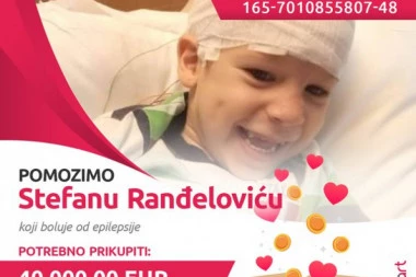 SRBIJO POMOZI! Stefanu Ranđeloviću je hitno potrebno oko 40.000 evra za predstojeću operaciju koja sledi nakon terapije i pregleda koji će se obaviti između 18. i 30. aprila.