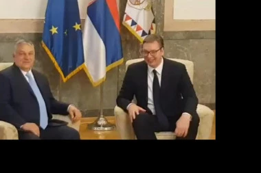 (VIDEO) SRDAČNA ATMOSFERA U PREDSEDNIŠTVU: Prvi snimak sa sastanka Vučića i Orbana na Andrićevom vencu