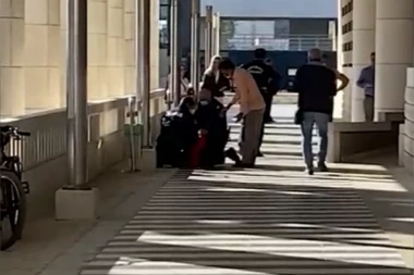 HAOS NA EKONOMSKOM FAKULTETU U SPLITU! Uhapsili ženu zato što nije htela da stavi masku! (VIDEO)
