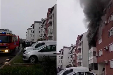 POGLEDAJTE KAKO JE SVE POČELO: Vatra guta stan na drugom spratu zgrade u Sremčici, žena nastradala, ostali stanari evakiusani (VIDEO)