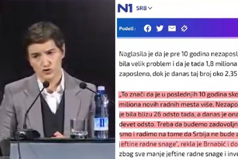 PRIMER RADA TAJKUNSKIH MEDIJA: Evo šta je rekla premijerka Brnabić, a kako su oni lažno preneli na N1 tu izjavu (VIDEO)