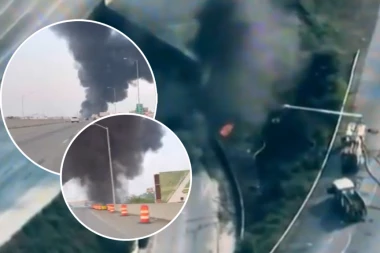 UŽAS U FILADELFIJI1 URUŠIO SE MOST: Pod njim kamion u plamenu - ne zna se ima li povređenih, vatrogasci i spasioci na terenu (VIDEO)