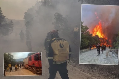 HEROJI IZ SRBIJE NASTAVILI BORBU SA BUKTINJAMA U GRČKOJ: Spasojević: "Naši vatrogasci iznad sela Provatonas prate liniju požara i sprečavaju njegovo širenje"