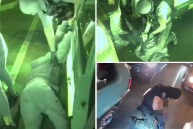 FILMSKA AKCIJA BEOGRADSKE POLICIJE: Evo kako su dolijali mladići koji su zoljom pogodili kuću u BATAJNICI! (VIDEO)