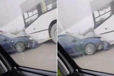UŽAS KOD BORA! Sudarili se automobil i autobus! (VIDEO)