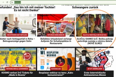 AUSTRIJSKI KOSMO "PROGOVORIO" SRPSKI! Na naslovnoj strani, među brojnim tekstovima na nemačkom, objavio vest na našem jeziku! VEOMA VAŽNA INFORMACIJA O DANKI ILIĆ I RUMUNKAMA!