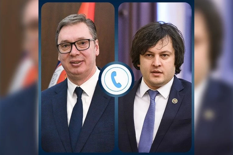 "ZAHVALIO SAM NA PRINCIPIJELNOM STAVU I POŠTOVANJU TERITORIJALNOG INTEGRITETA I SUVERENITETA SRBIJE!" Predsednik Vučić razgovarao sa predsednikom Vlade Gruzije! (FOTO)