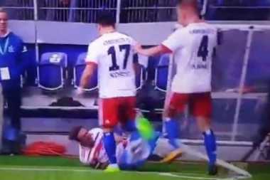 (VIDEO) POTERAO GA MALER: Dao gol pa se povredio na korner zastavici!