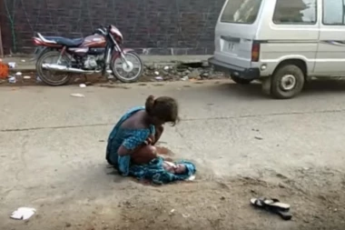 Jeziv snimak, devojčica se porodila na ulici