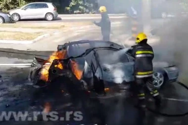 Na Bežanijskoj kosi izgorela dva vozila! ZAPALJEN AUTOMOBIL ŠLJUKINOG TELOHRANITELJA?