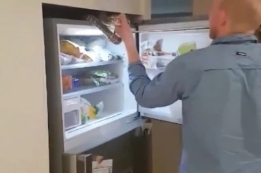 (VIDEO) Dođeš po kolač, kad ono ZMIJA NA FRIŽIDERU!