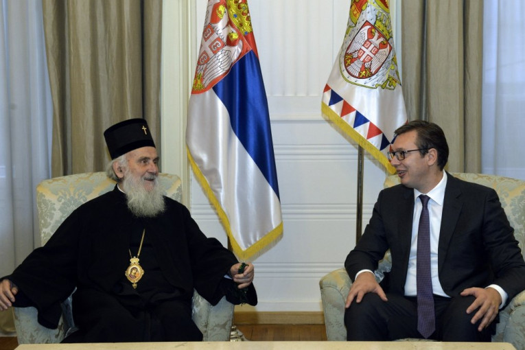 Vučić obećao pomoć u završetku radova na Hramu Svetog Save, patrijarh podržao njegove napore na podizanju Srbije