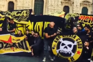 Masovna tuča navijača AEK-a i Milana