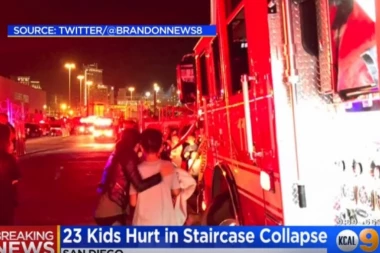 (VIDEO) STRAŠNA NESREĆA: Srušilo se stepenište - povređeno 21 dete!