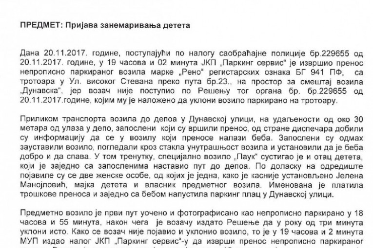 Prijava zbog zanemarivanja deteta