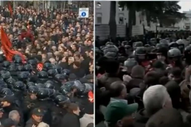 (VIDEO) HAOS U ALBANIJI: Sukob policije i 3.000 demonstranata!