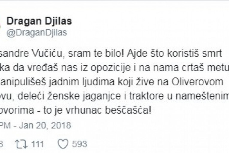 KAKVA SRAMOTA: Dok Vučić pomaže Srbima sa KiM Đilas ga pljuje!