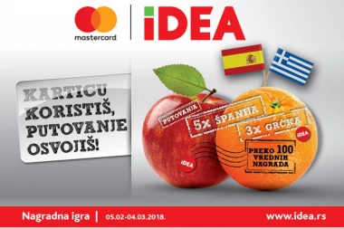 IDEA i MASTERCARD NAGRADNA IGRA: Karticu koristiš, putovanje osvojiš!