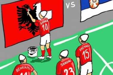 (FOTO) SRAMOTA! DVOGLAVI ORAO PREKO ŠVAJCARSKE ZASTAVE! Pacoli provocira zbog utakmice!