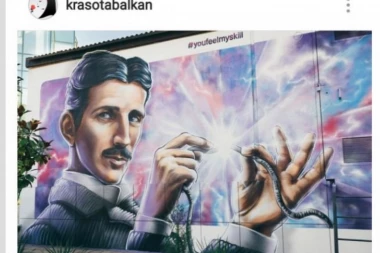Velelepni mural Tesli u Sočiju