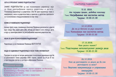 Besplatne psihološke radionice u Rakovici