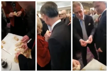 (VIDEO) Skandal na lomljenju česnice u Zagrebu! Bandić "na mufte" izvukao novčić