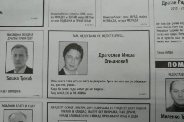 Tata nedostajao si, nedostajaćeš: Potresna poruka sina ubijenog advokata Miše Ognjanovića