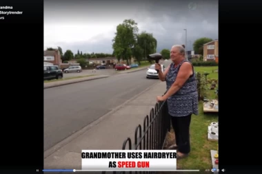 (VIDEO) Urnebesno! Baka-radar kontroliše saobraćaj!