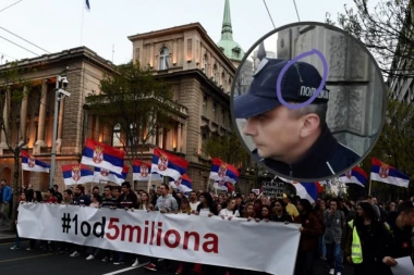 (FOTO, VIDEO) Skandalozno! Ovo je policajac koga su gađali jajima na protestu, pogledajte kako je to izgledalo!