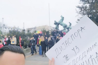 (FOTO) Dejan Stanković Kralj pogrešio protest, pa dobio batine na skupu SZS - hteo da podrži Vučića!