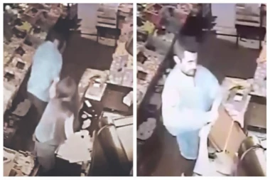 Lopov sa Dorćola opet dobio batine: Kamere ponovo snimile kradljivca koji napada prodavačice