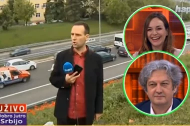 (VIDEO) Šou na TV Hepi: Reporter je trebalo da izveštava o gužvama u gradu, ali cela priča dobila je drugačiji tok