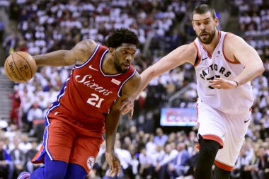 (VIDEO) Kakva ljudina: Gasol tešio Embida posle meča!