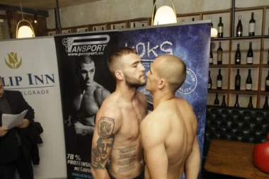 (FOTO) MRKI POGLEDI VELJKA  I HRVATA PRED MEČ - Ražnatović: Spreman sam da nokautiram Mrvalja!