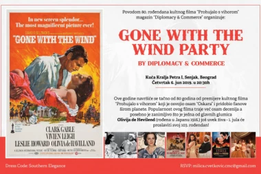 Spremite se za sjajnu žurku: Proslava osamdesetogodišnjice filma "Prohujalo s vihorom" u Kući kralja Petra I