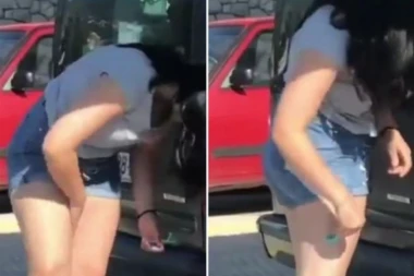 (VIDEO) Dok ostale žene to rade u kupatilu, ona je rešila nasred parkinga! Snimak iz Hreceg Novog zapalio društvene mreže