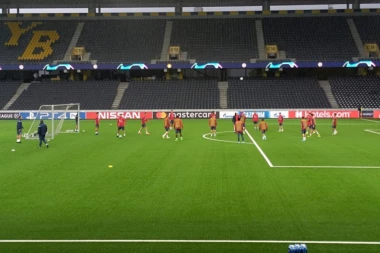 (FOTO) On zna "recept" za Jang Bojs: Ljubimac "Delija" na treningu Zvezde u Bernu!