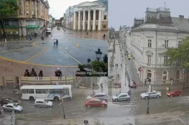 (VIDEO) KAO DA JE NEKO "UGASIO SVETLO": Nevreme besni u Subotici, poplave po ulicama...