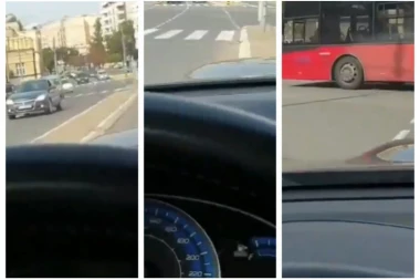 Ovo je vozač bez mozga! Dok je divljao naglo skrenuo u suprotnu traku, a sve vreme snimao