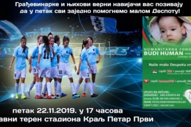 (FOTO) Apel ŽFK Rad: Humanitarna utakmica "građevinarki" - pomozimo malom Despotu!