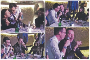 (FOTO) Georgiev se urnisao od alkohola: Vlado mortus pijan zabavljao goste, Željko Vasić mu sedeo u krilu!