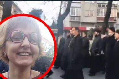 (VIDEO) OVO JE VALJDA SAMO NJOJ SMEŠNO! Opoziciona profesorka pljunula na SPC: Je li ovo štrajk popova?!