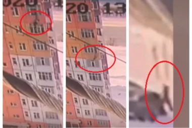 (ŠOK VIDEO) Žena pala sa devetog sprata, ustala i odšetala