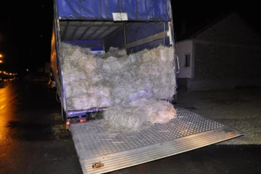 (FOTO) 140 kilograma marihuane sakrio ispod slame u teretnom vozilu