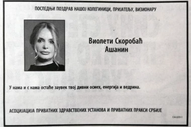 Osvanule čitulje za doktorku koja je izvršila samoubistvo na Vračaru!